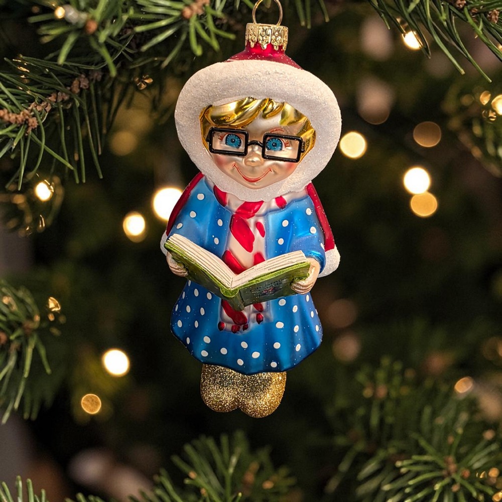 Mrs Beasley Blown Glass Christmas Ornament, Family Affair TV, Ashton Drake, COA